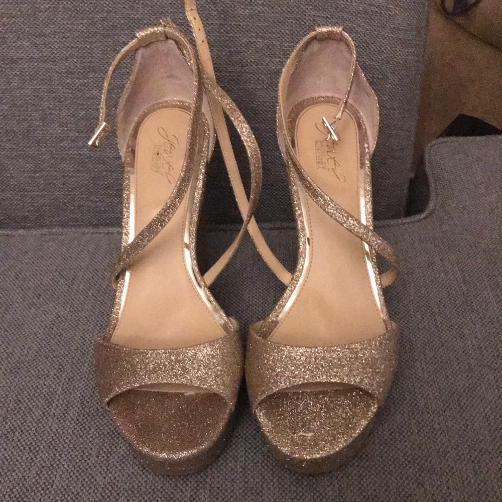 Badgley Mishka Glitter Wedges